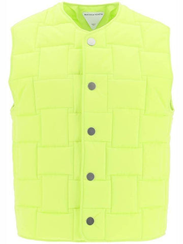 Women's Gillette Padded Vest Acid Kiwi - BOTTEGA VENETA - BALAAN.