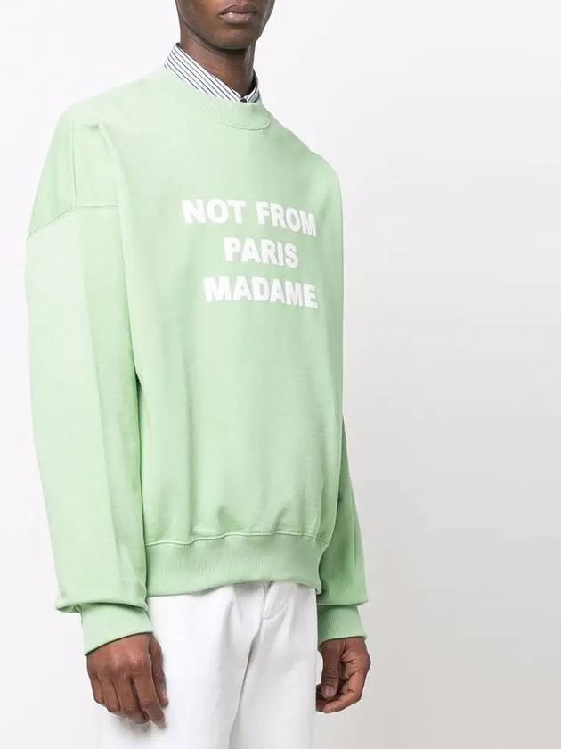 Slogan Print Sweatshirt SW102 LIGHTGREEN - DROLE DE MONSIEUR - BALAAN 3