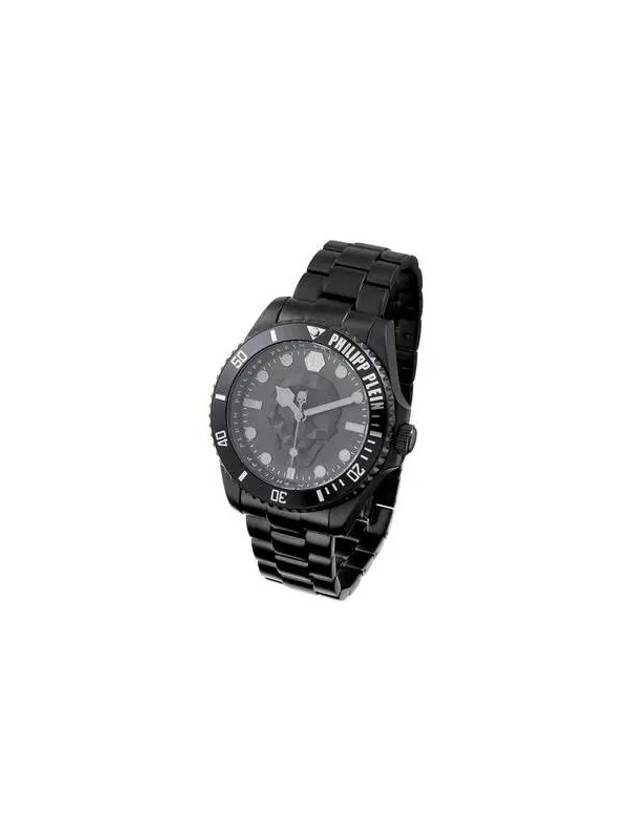 Men's Logo Bezel Metal Strap Watch 44mm Black 270613 - PHILIPP PLEIN - BALAAN 1