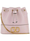 V Logo Chain Bucket Bag Baby Pink - VALENTINO - BALAAN 2