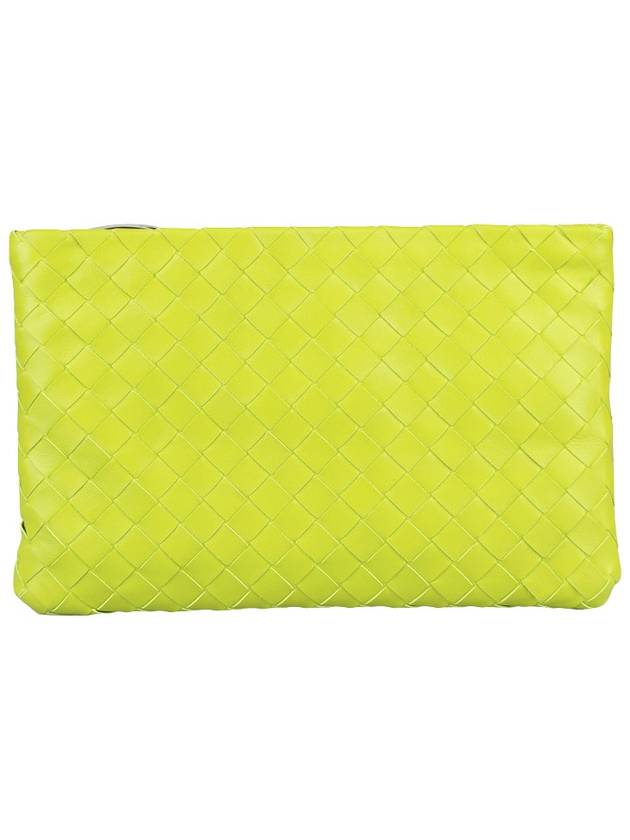 Intrecciato Medium Clutch Bag Acid Kiwi - BOTTEGA VENETA - BALAAN 3