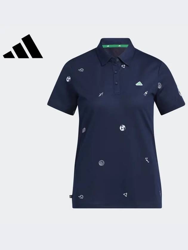 HT6876 Play Green Monogram Short Sleeve T-Shirt - ADIDAS GOLF - BALAAN 1