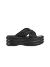 GG Platform Padded Nylon Slide Sandals Black - GUCCI - BALAAN 1