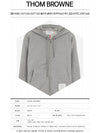 Center Back Stripe Cotton Zip Up Hoodie Light Grey - THOM BROWNE - BALAAN 3