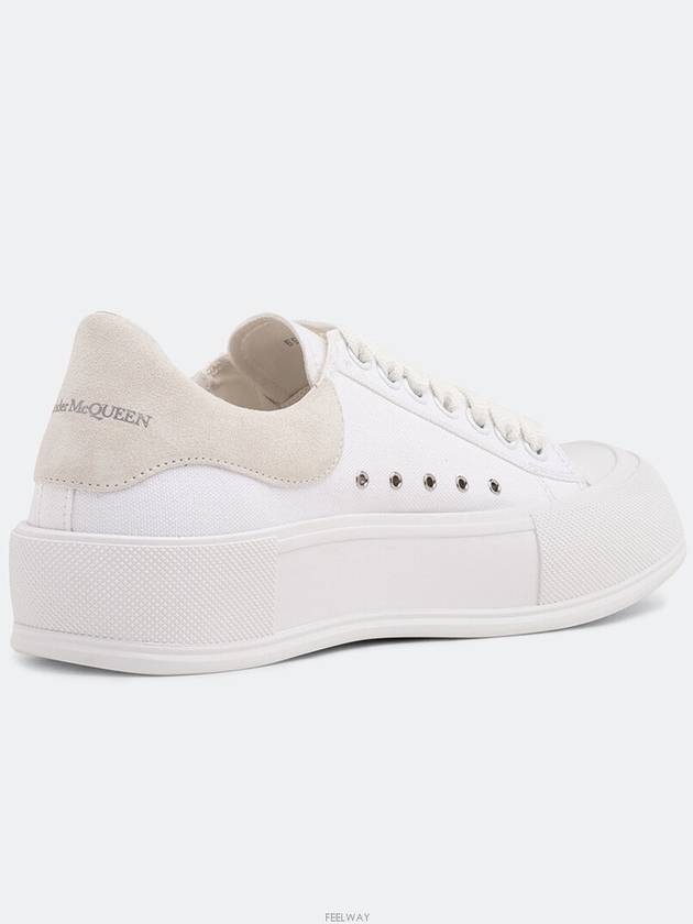 Deck Lace-up Plimsoll Low-top Sneakers White - ALEXANDER MCQUEEN - BALAAN 5