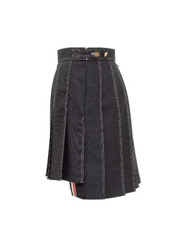 Short Pleated Skirt Navy - THOM BROWNE - BALAAN 4