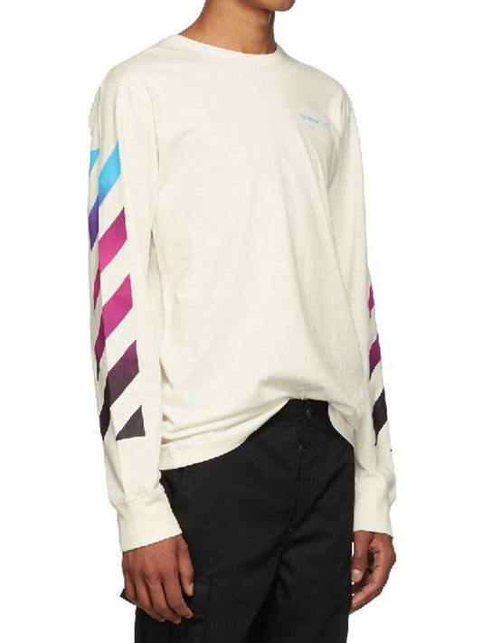 Daigonal Gradient White Long Sleeve TShirt OMAB001F - OFF WHITE - BALAAN 2