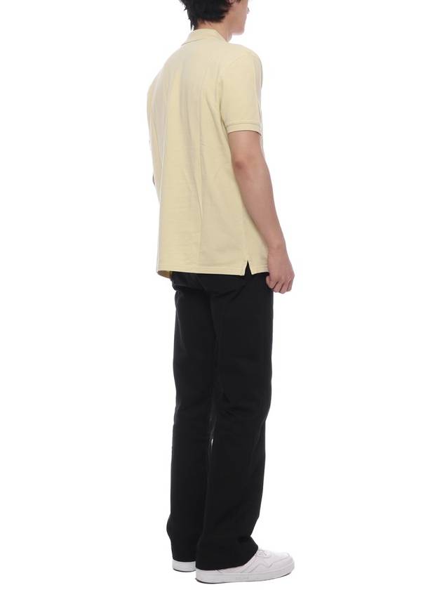 Fox Head Patch Cotton Polo Shirt Yellow - MAISON KITSUNE - BALAAN 7