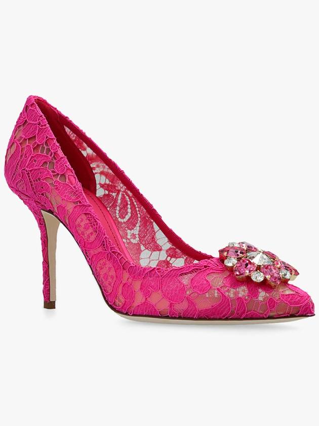 Women's Rhinestone Fabric Pumps Heel Pink - DOLCE&GABBANA - BALAAN 5