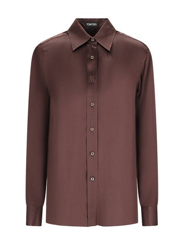 FLUID CHARMEUSE SILK SHIRT - TOM FORD - BALAAN 1