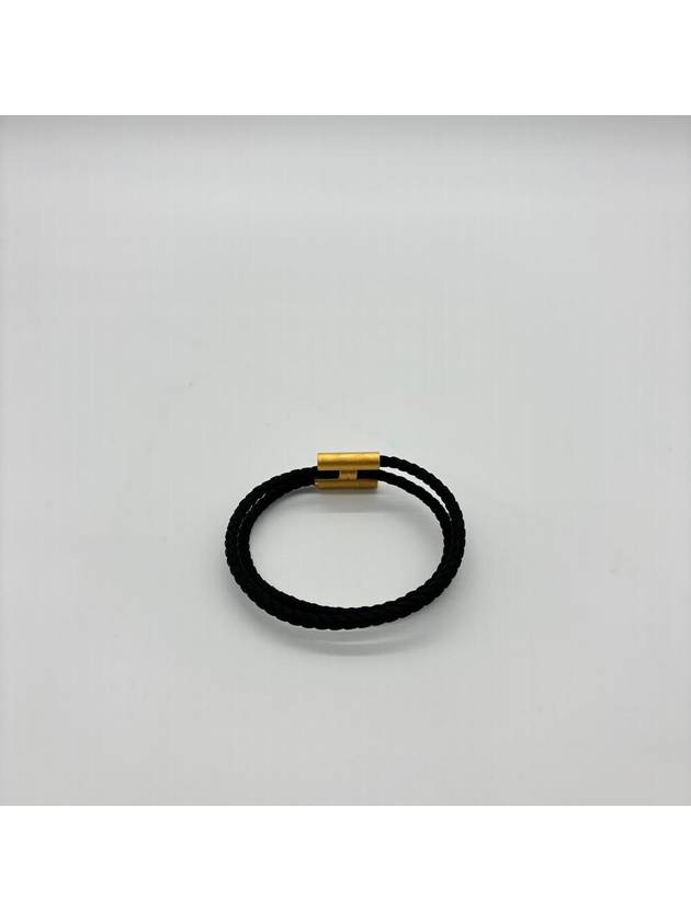 Tunis Tresse Gold Bracelet Noir - HERMES - BALAAN 5