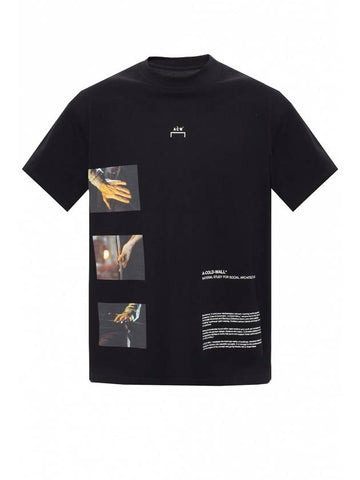 Print Cotton Short Sleeve T-Shirt Black - A-COLD-WALL - BALAAN 1