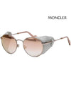 Eyewear Round Metal Leather Strap Sunglasses Rose - MONCLER - BALAAN 5