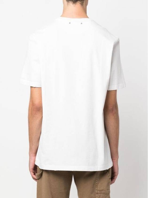 Golden Collection Distress Treatment Short Sleeve T-Shirt White - GOLDEN GOOSE - BALAAN 9