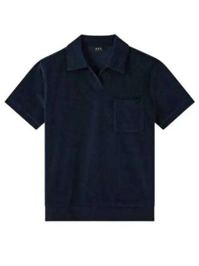 Fleece Pocket Polo Shirt Dark Navy - A.P.C. - BALAAN 2