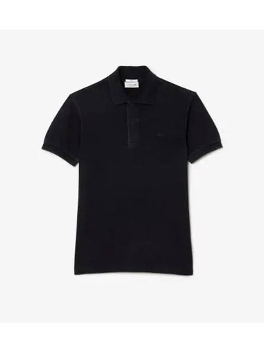 Men s Garment Dying Short Sleeve Polo Black - LACOSTE - BALAAN 1