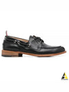 Men's Vitello Calf Leather Boat Shoes Black - THOM BROWNE - BALAAN 2