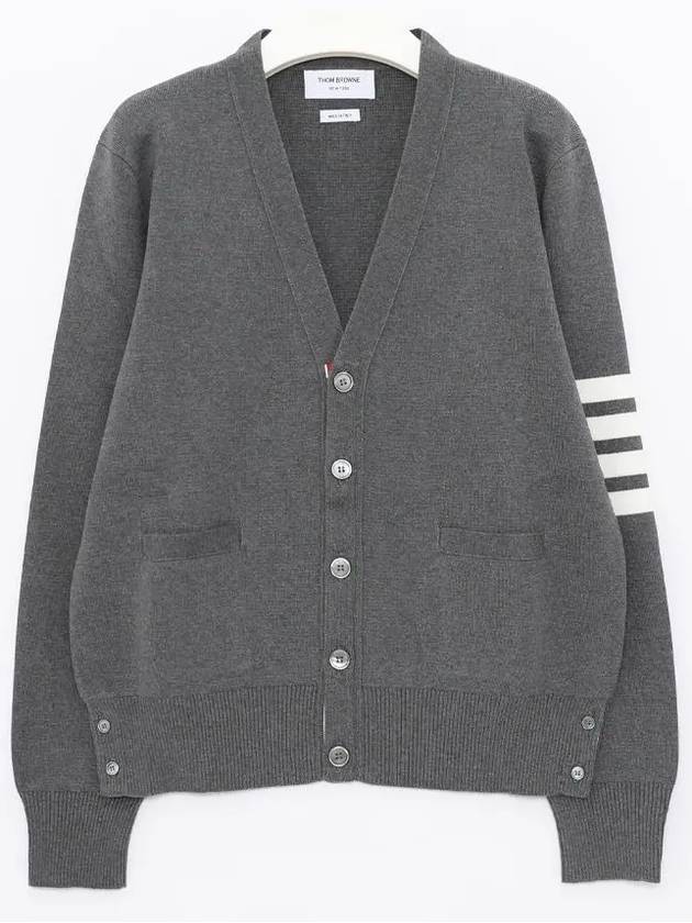 Milano Stitch 4-Bar Cardigan Medium Grey - THOM BROWNE - BALAAN 3