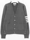 Milano Stitch 4-Bar Cardigan Medium Grey - THOM BROWNE - BALAAN 2