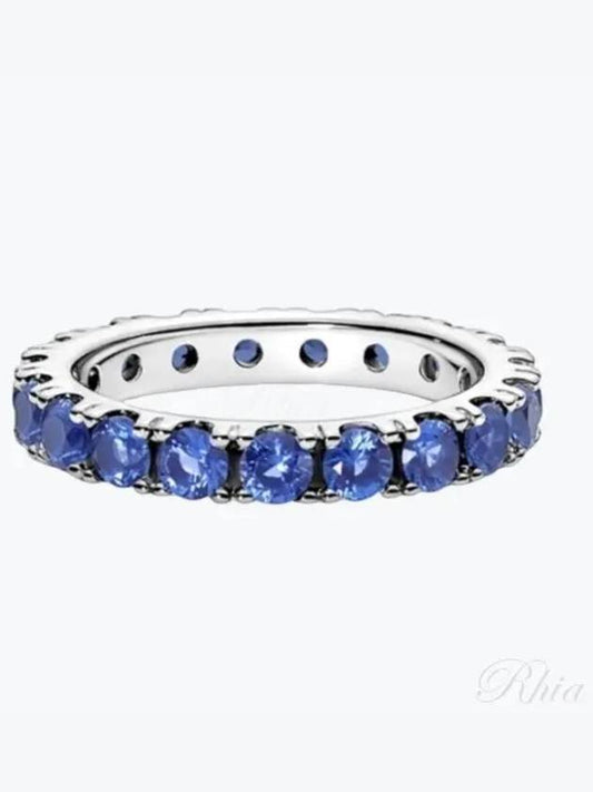 Sparkling Low Eternity Ring Silver Blue - PANDORA - BALAAN 2