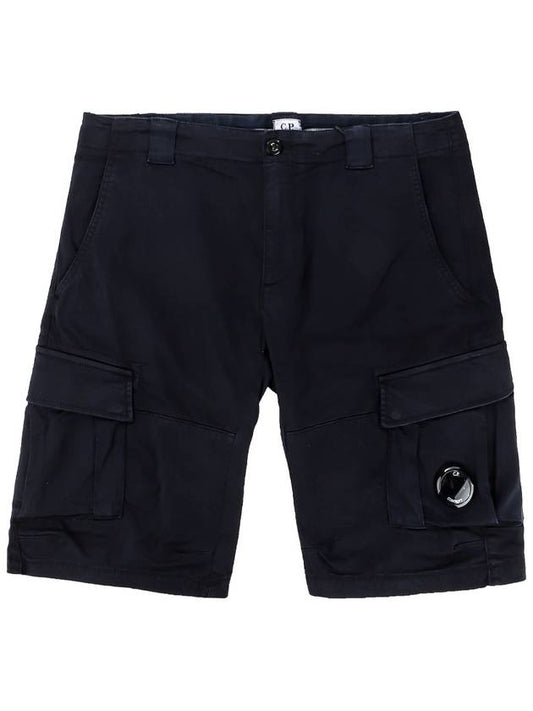 Men's Stretch Satin Cargo Shorts Navy - CP COMPANY - BALAAN 2