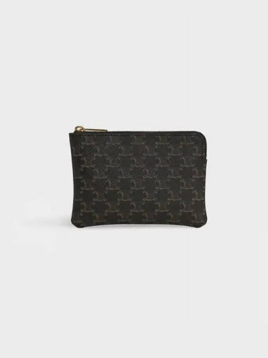 Triomphe Canvas Coin Purse Black - CELINE - BALAAN 2