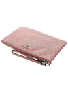 Jet Set Charm Logo Embellished Wristlet Clutch Bag Pink - MICHAEL KORS - BALAAN 5