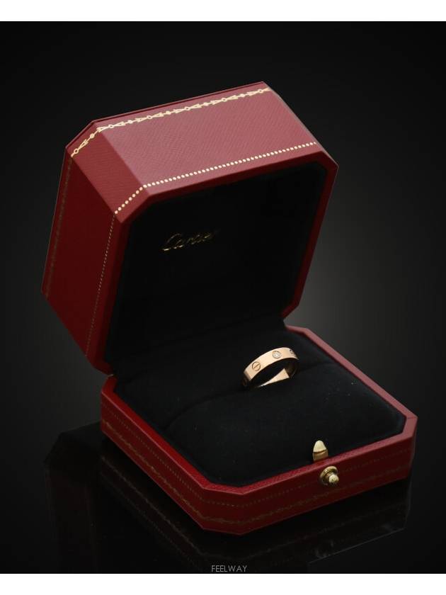 Daejeon Used Luxury Goods Love Band Mini Ring 18K Rose Gold Diamond 1P No 48 3 5mm - CARTIER - BALAAN 6