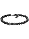 Onyx Bead Stainless Steel Bracelet Black - EMPORIO ARMANI - BALAAN 1