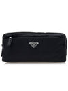 Triangle Logo Re-Nylon Pouch Bag Black - PRADA - BALAAN 2