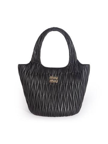 Wander Materasse Napa Leather Tote Bag Black - MIU MIU - BALAAN 1