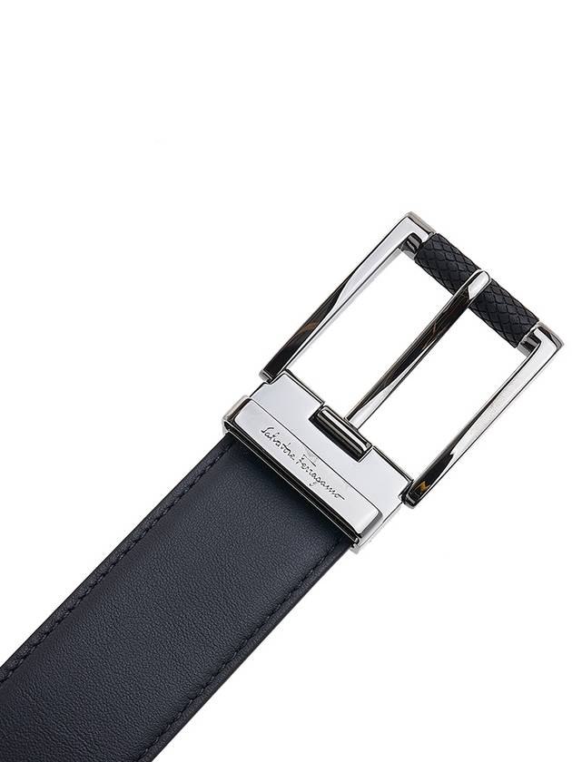 Reversible Leather Belt Black Hickory - SALVATORE FERRAGAMO - BALAAN 7