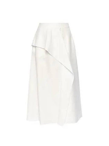 skirt women ruffle midi white - AGNONA - BALAAN 1