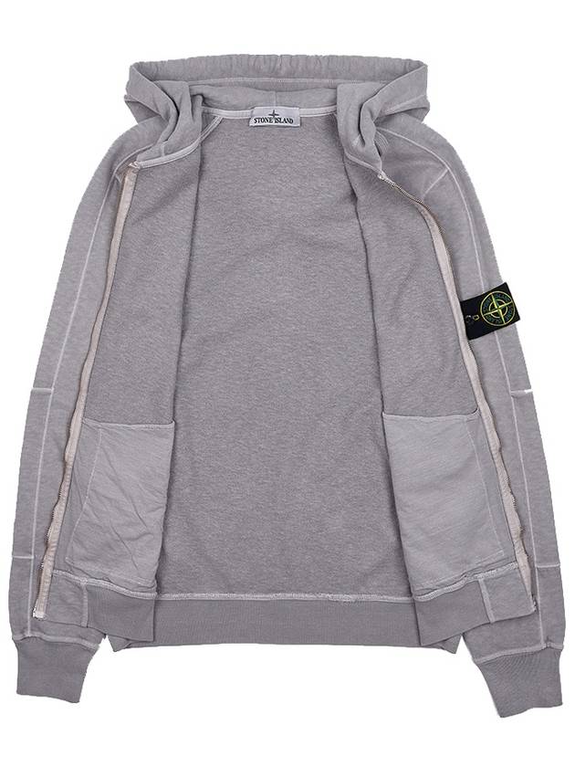 Logo Patch Cotton Zip Up Hoodie Lavender Gray - STONE ISLAND - BALAAN 11