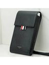 Three Stripes Strap Leather Phone Case Black - THOM BROWNE - BALAAN 11