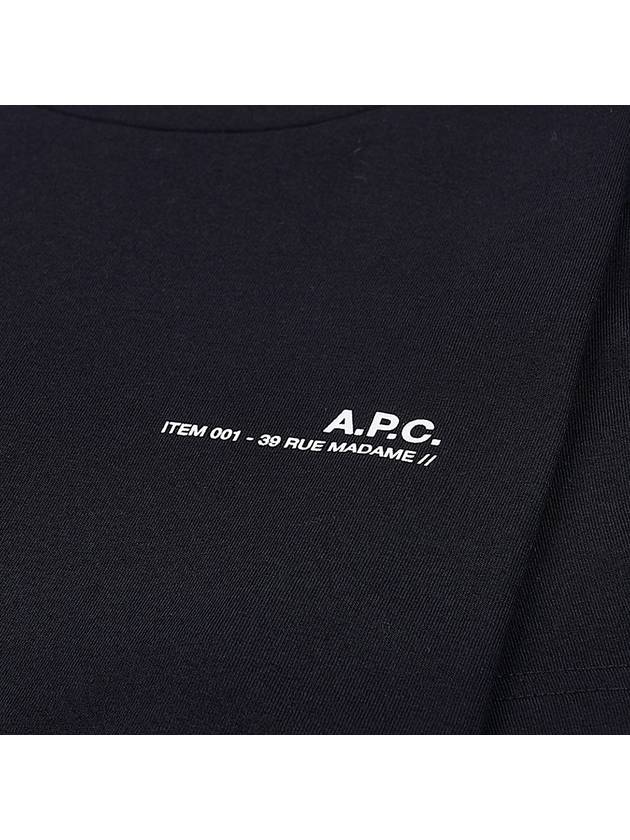 Item Logo Crew Neck Short Sleeve T-Shirt Black - A.P.C. - BALAAN 5