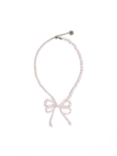 Ribbon Pearl Necklace Baby Pink - MSKN2ND - BALAAN 1