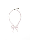 Ribbon Pearl Necklace Baby Pink - MSKN2ND - BALAAN 1