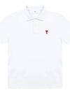 Small Heart Logo Polo Shirt White - AMI - BALAAN 2