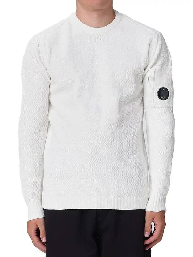 Lambswool GRS Crew Neck Knit Top White - CP COMPANY - BALAAN 2