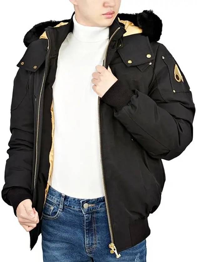 Gold Ballistic Bomber Jacket Black Fox Fur Black - MOOSE KNUCKLES - BALAAN 3