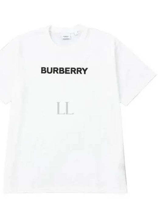 logo print cotton short sleeve t-shirt white - BURBERRY - BALAAN 2