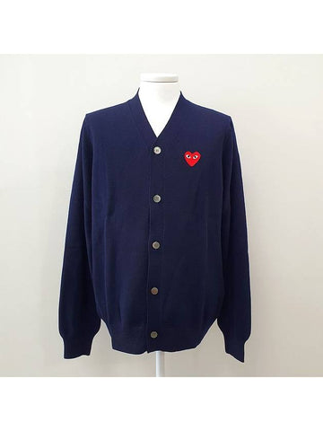 Men s Waffen Cardigan Navy AZ N008 051 - COMME DES GARCONS PLAY - BALAAN 1