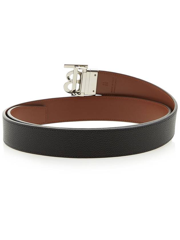 Reversible Monogram Leather Belt Black - BURBERRY - BALAAN 5