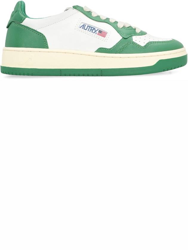 Women's Medalist Green Tab Leather Low Top Sneakers White - AUTRY - BALAAN 3