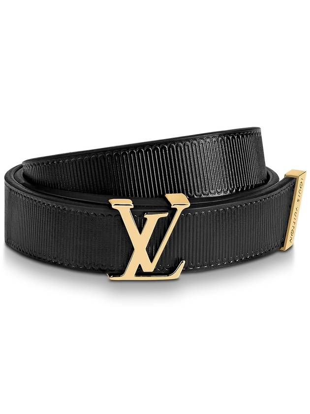 Gold LV Initial Couture 20MM Belt Black - LOUIS VUITTON - BALAAN 2