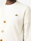 Embroided Logo Button Wool Cardigan Natural - VIVIENNE WESTWOOD - BALAAN 3