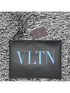 VLNT Logo Calfskin Clutch Bag Black - VALENTINO - BALAAN 2