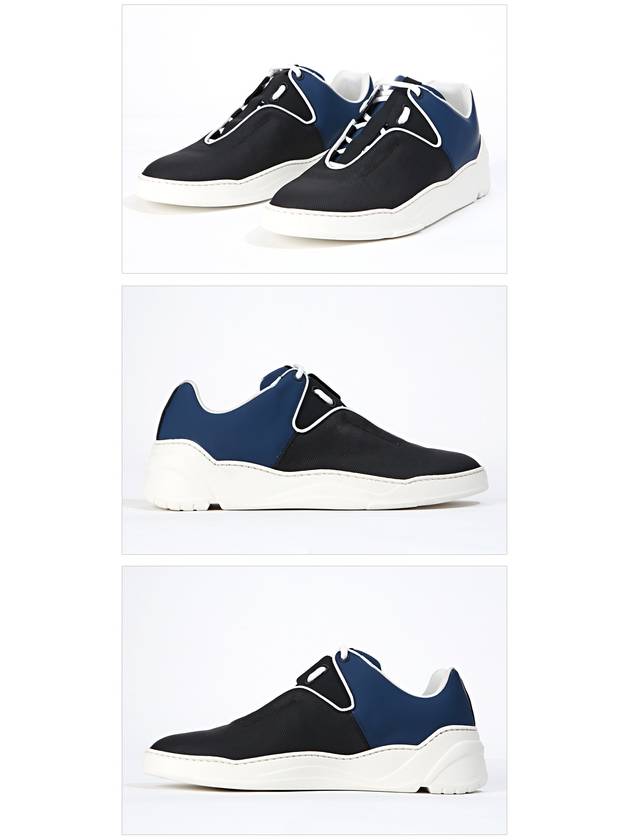 Leather Low Top Sneakers Blue Black - DIOR - BALAAN 4