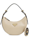 Arque Leather Shoulder Bag Travertine - PRADA - BALAAN 2